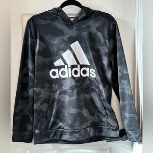 Adidas Tech Fleece Pullover Hoodie Black Camo Size YXL 18-20